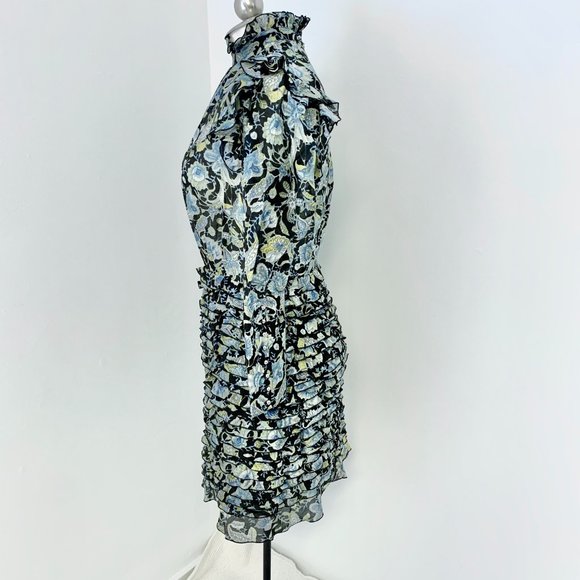 Robert Rodriguez 6 Silk Cotton Print Ruffle Dress - Picture 7 of 16